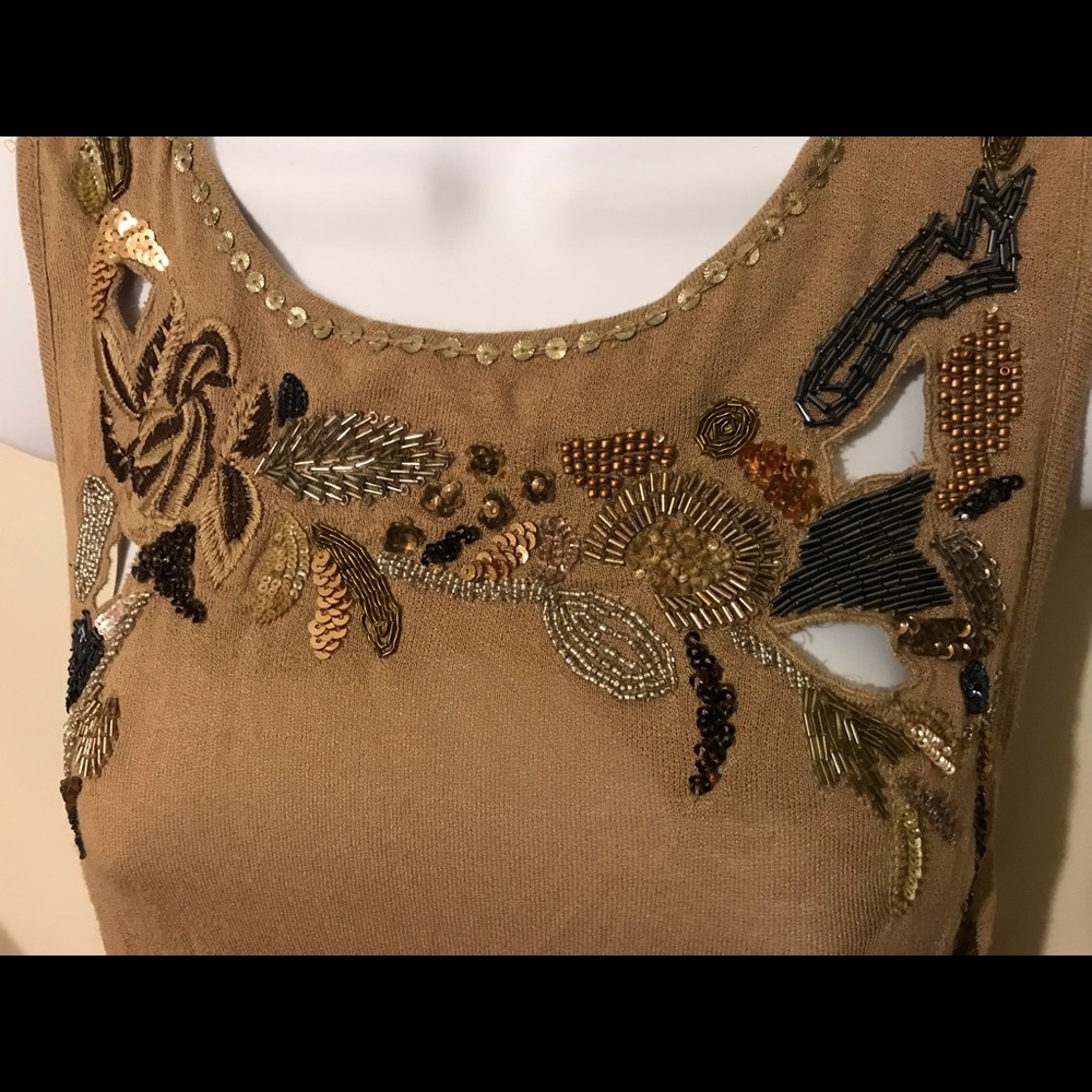 Anthropologie Embroidered and Beaded Top